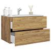 Waschtischkombi Badinos Honigeiche B: 81 cm - Honigeiche/Weiß, MODERN, Keramik/Holzwerkstoff (81cm) - MID.YOU