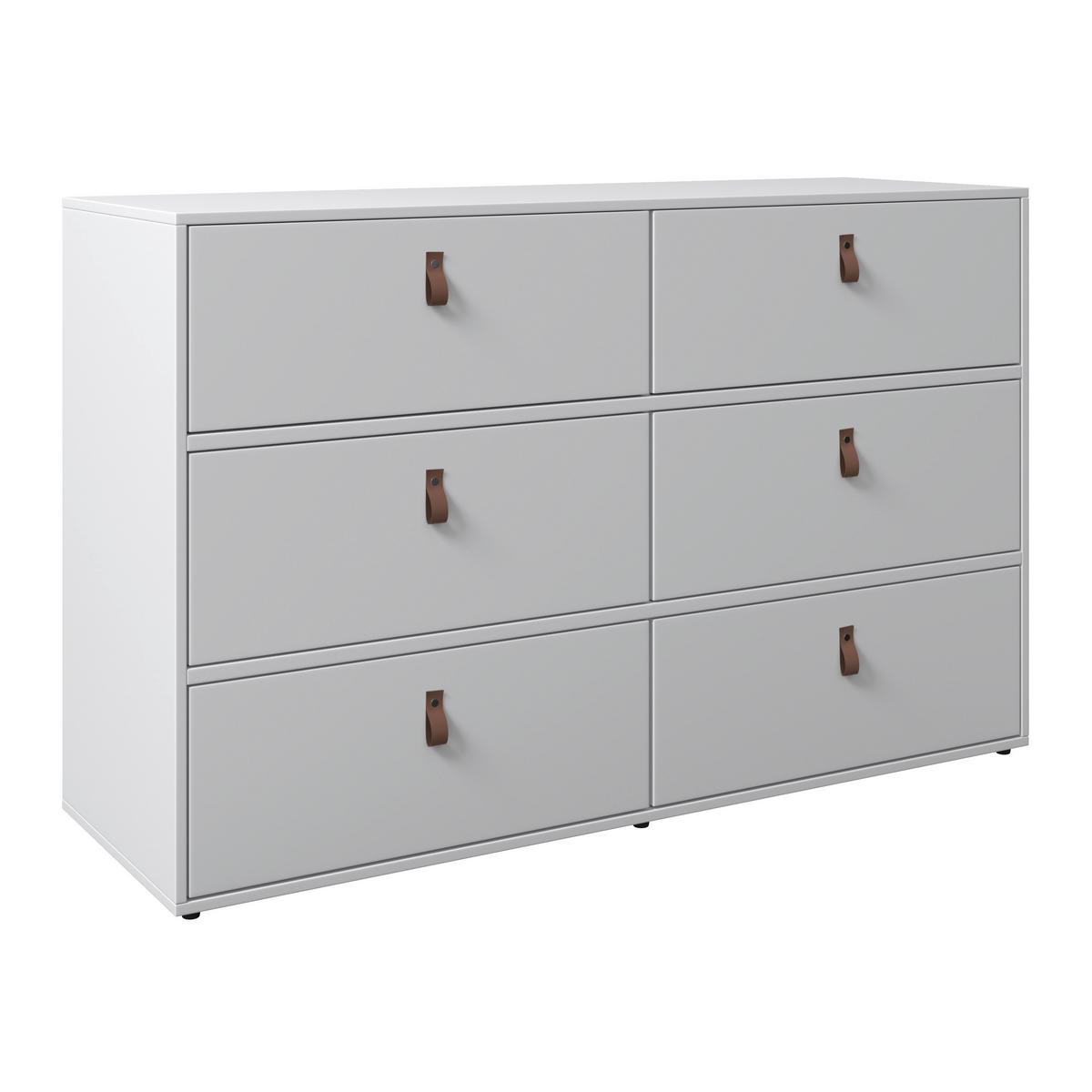 Komoda MICK - bílá/černá, Moderní, textil/plast (120/75/40cm) - Bessagi Home