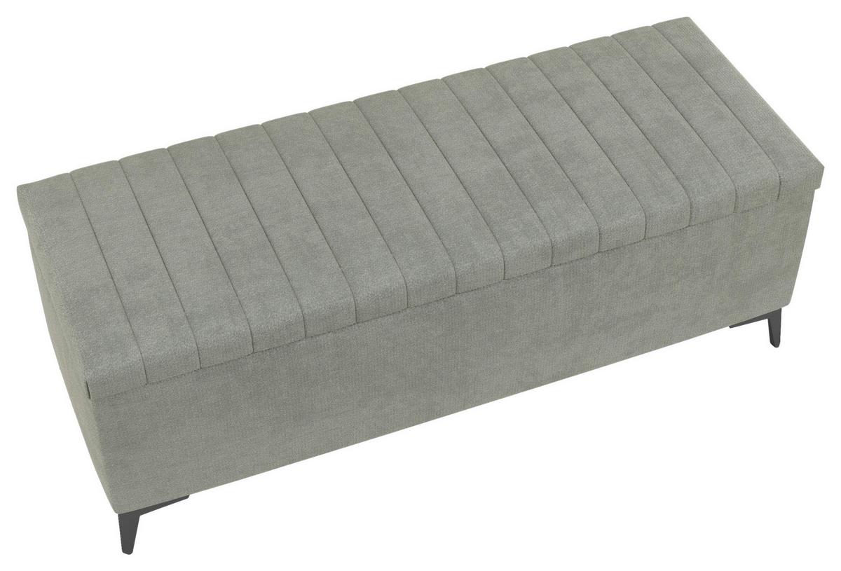 Lavica k posteli SANTI sivá - čierna/sivá, Modern, kov/kompozitné drevo (144/56/54cm)