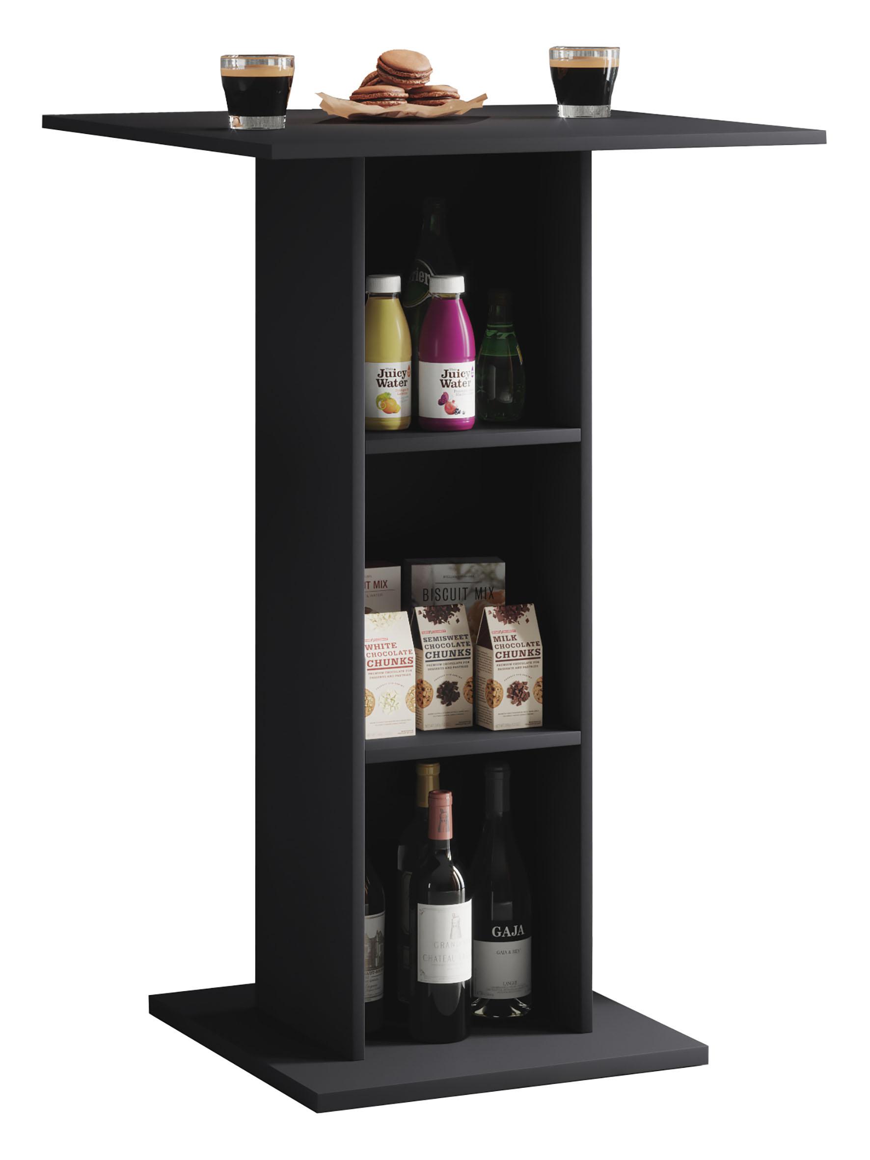 Barový stôl Standos čierny š: 70cm - čierna, Basics, kompozitné drevo (70/70/108cm) - MID.YOU
