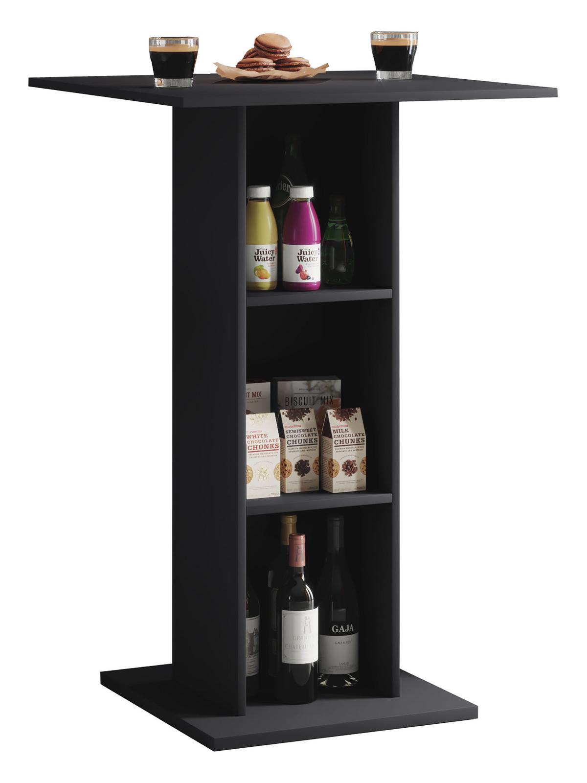 Barový stůl Standos černý š: 70cm - černá, Basics, kompozitní dřevo (70/70/108cm) - MID.YOU