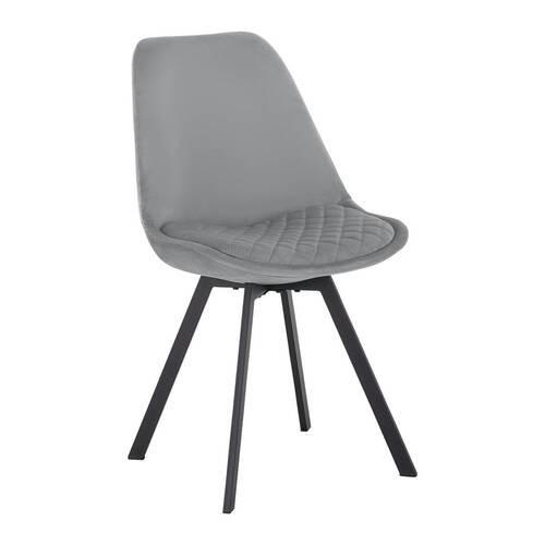 Židle Isabella samet - šedá - šedá/černá, Moderní, kov/textil (49/83/53cm) - Livetastic