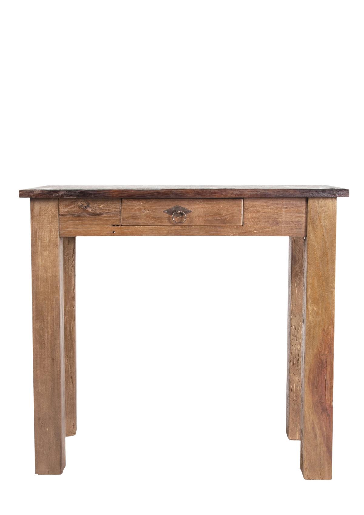 KONSOLENTISCH Teakholz L: 78cm - Naturfarben/Braun, Design, Holz (78/80/40cm) - MID.YOU