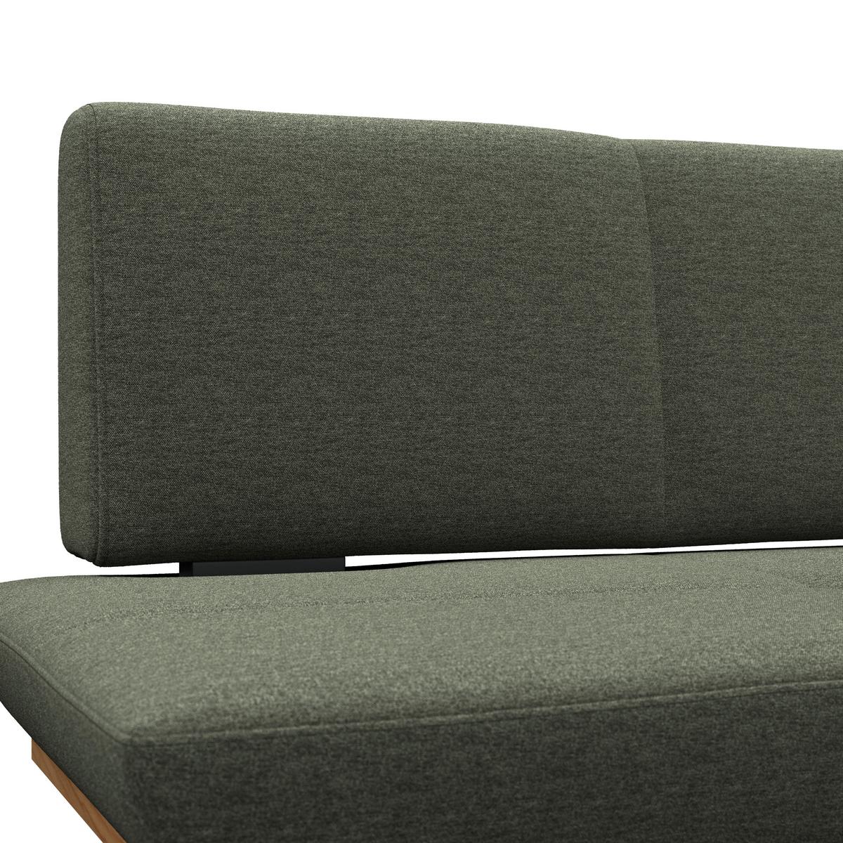 Sitzbank Tristan Webstoff grün, B: 170cm - Schwarz/Grün, MODERN, Holz/Textil (170/48/90cm) - James Wood