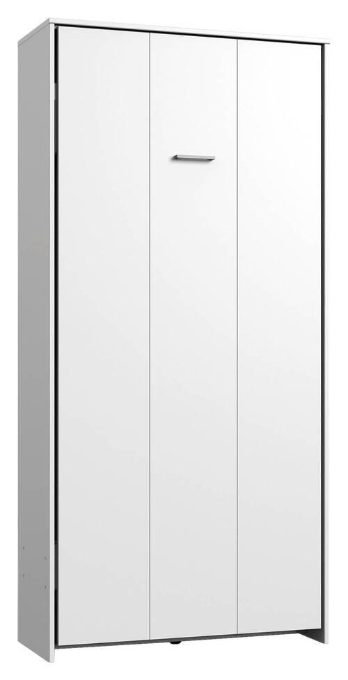 Schrankbett Mit Lattenrost 90x200 Juist, Weiß - Weiß, KONVENTIONELL, Holz/Holzwerkstoff (90/200cm) - MID.YOU