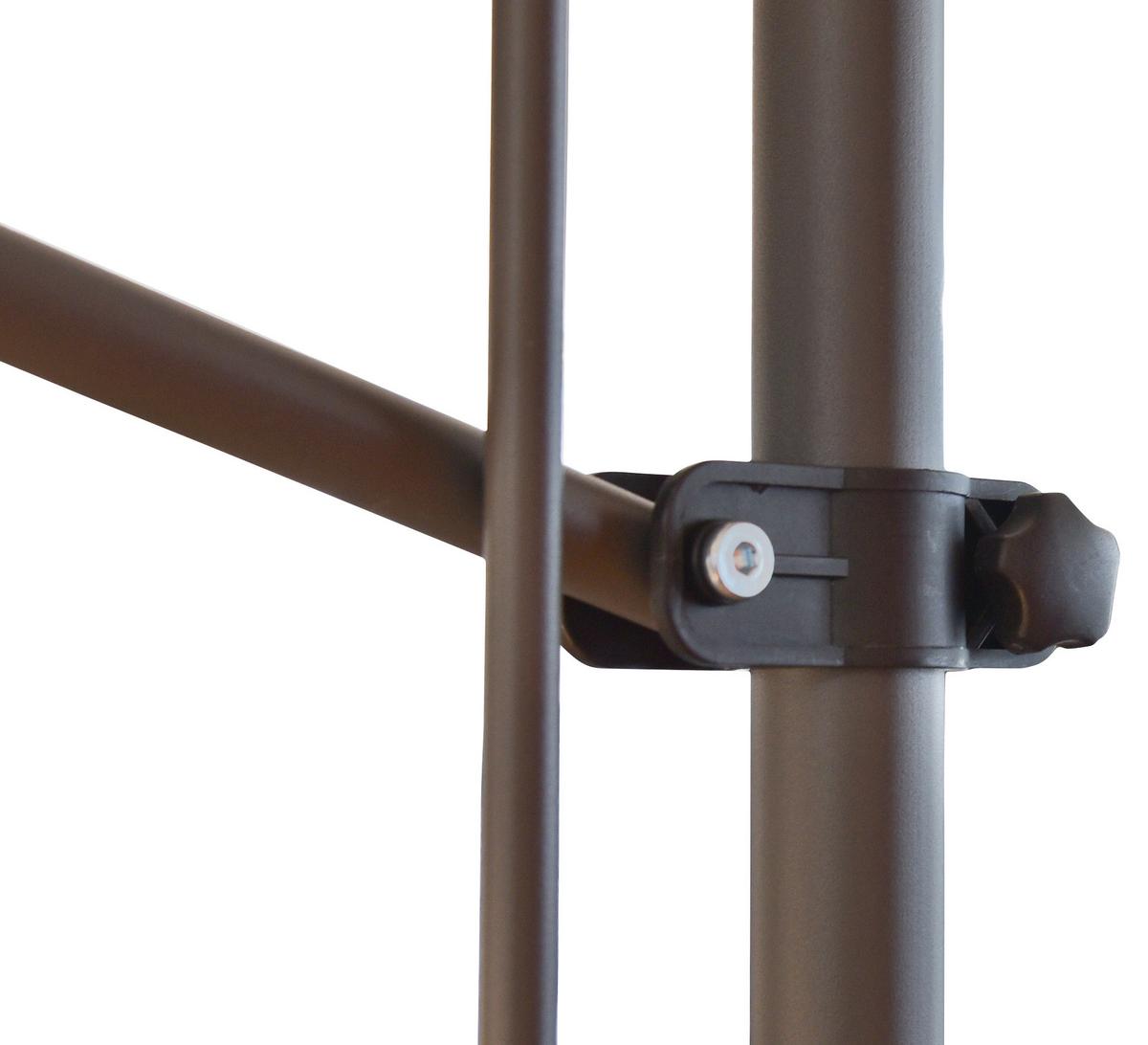 Klemmmarkise BxHxT: 200x200 300x120 cm Dunkelgrau/Weiß - Dunkelgrau, Basics, Textil/Metall (200/225-300/120cm)