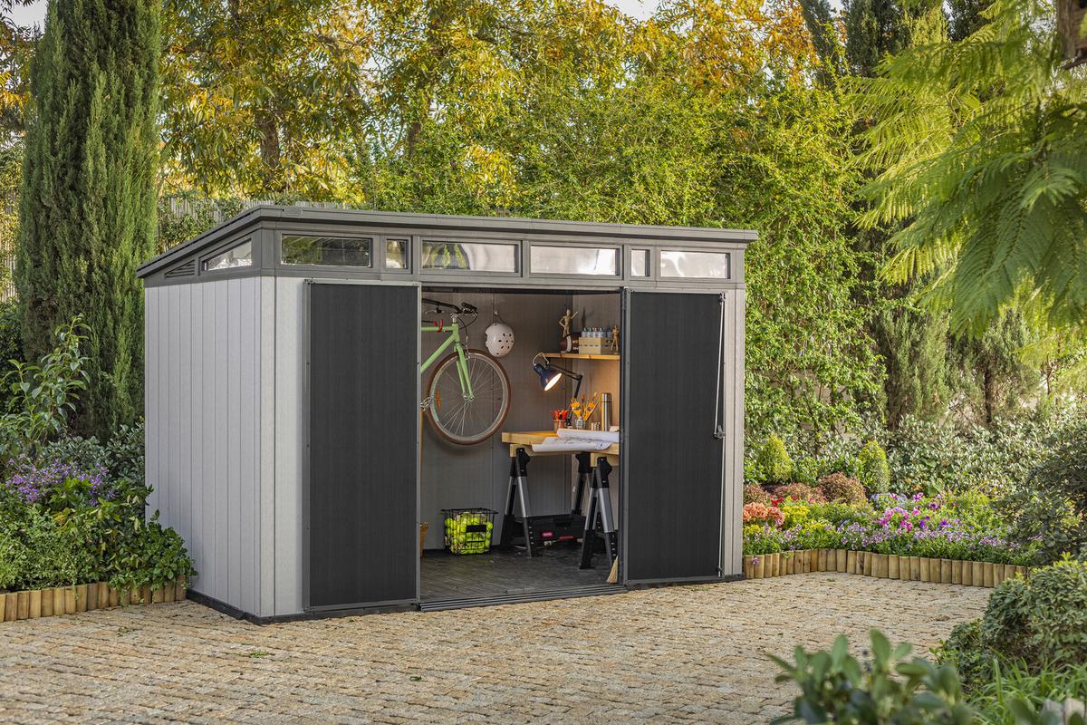 ZAHRADNÍ DOMEK ARTISAN 11X7 - antracitová/hnědá, Basics, plast (342/226/218cm)