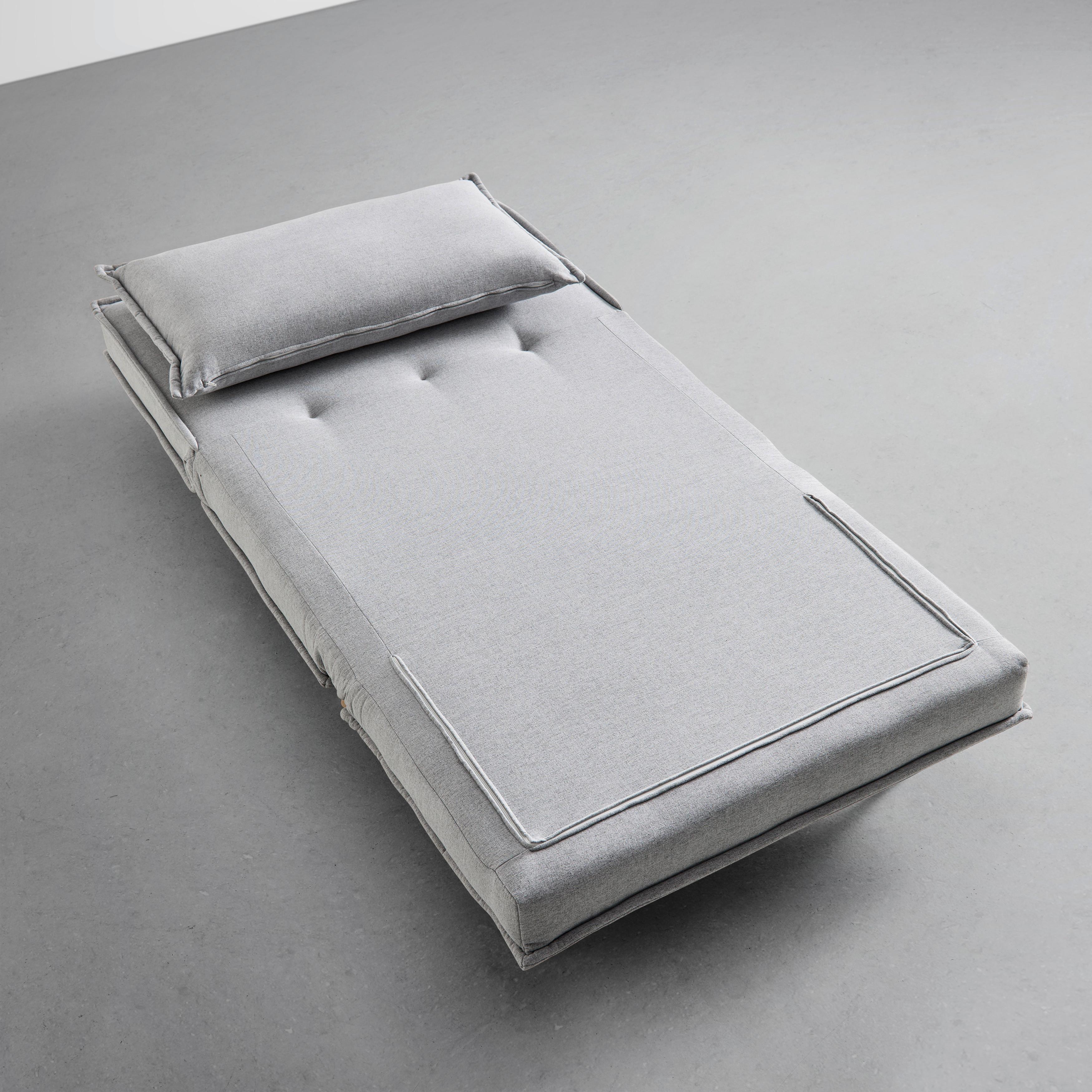 Rozkladacie kreslo LAYLA, svetlosivá - prírodná farba/svetlosivá, Modern, drevo/textil (104/92/84cm) - P & B