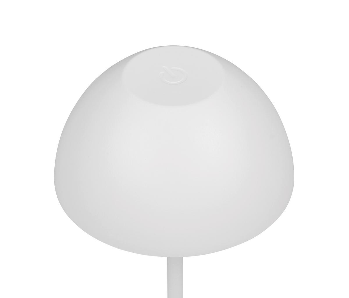 Akku-Tischleuchte Ortiz Weiß D: 9 cm - Weiß, Trend, Kunststoff (9/20cm)
