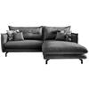 Ecksofa Lava Grau S: 255/180 cm - Türkis/Schwarz, MODERN, Textil (255/180cm) - Livetastic