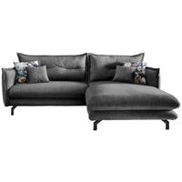 Ecksofa Lava Grau S: 255/180 Cm - Türkis/Schwarz, MODERN, Textil (255/180cm) - Livetastic