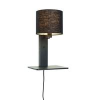 WANDLEUCHTE ANDES/W1/B/1815/B - Schwarz, Trend, Holz/Textil (19/24/36cm) - Good & Mojo