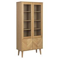 Vitrína NAGANO - číra/farba duba, Konventionell, drevo/kompozitné drevo (80/178/37cm) - MID.YOU