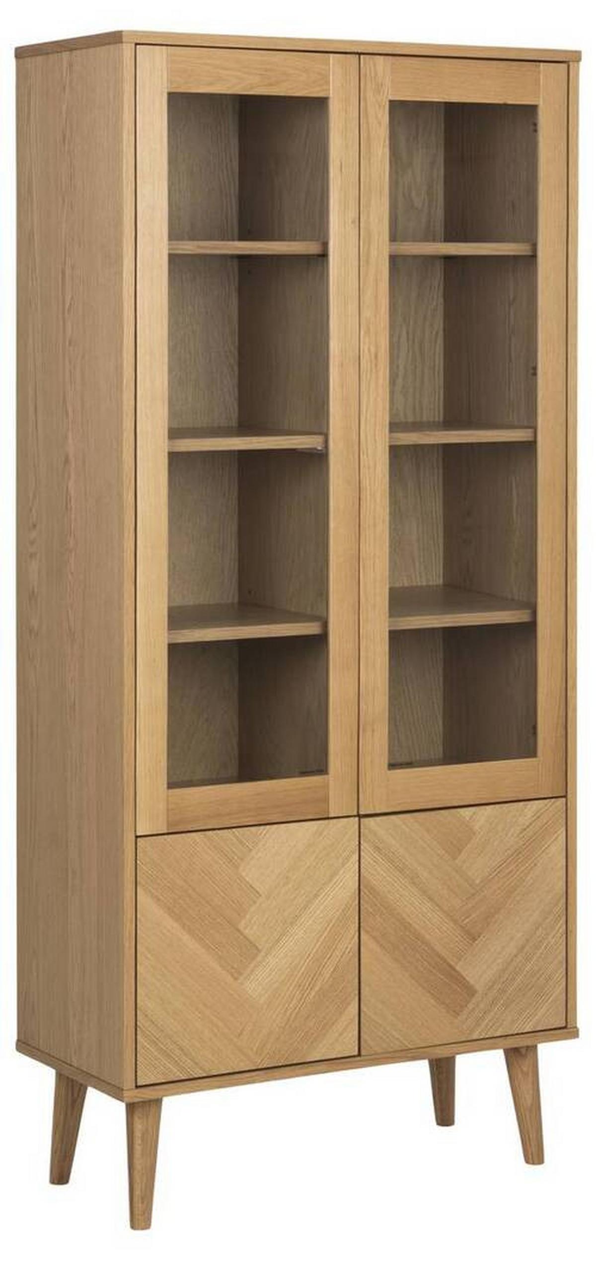 Vitrína NAGANO - číra/farba duba, Konventionell, drevo/kompozitné drevo (80/178/37cm) - MID.YOU