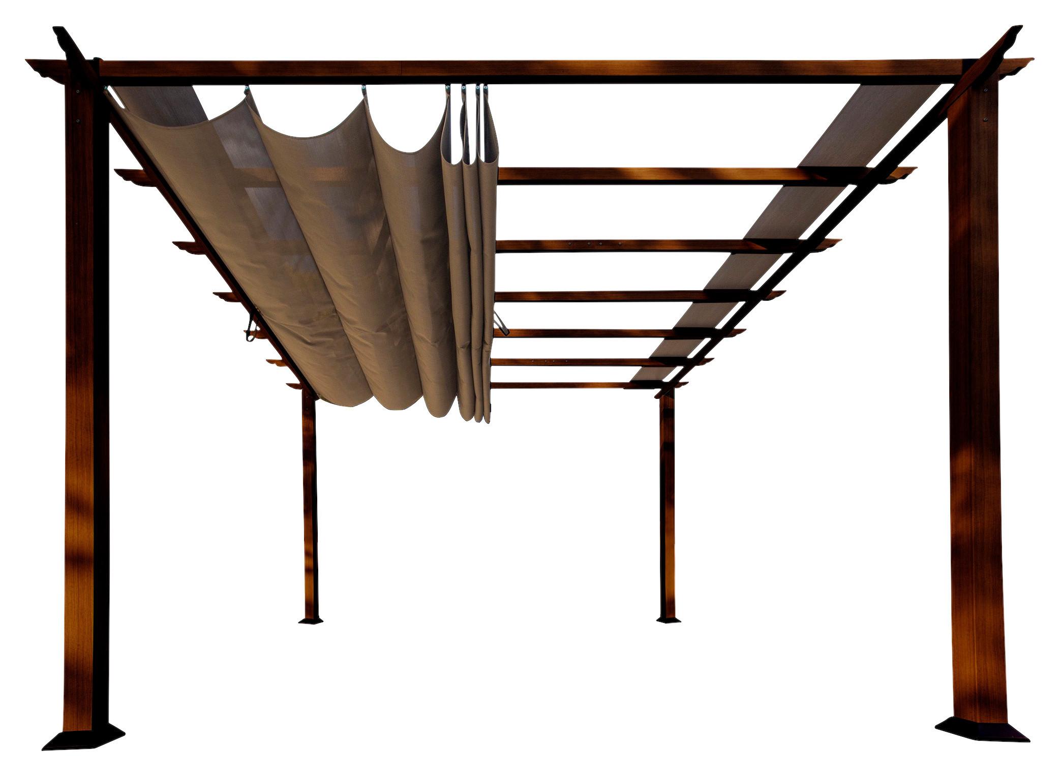Pergola FLORIDA 11x11 - tmavohnedá, Basics, kov/plast (350/235/350cm)