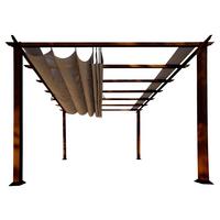 Pergola FLORIDA 11x11 - tmavě hnědá, Basics, kov/plast (350/235/350cm)