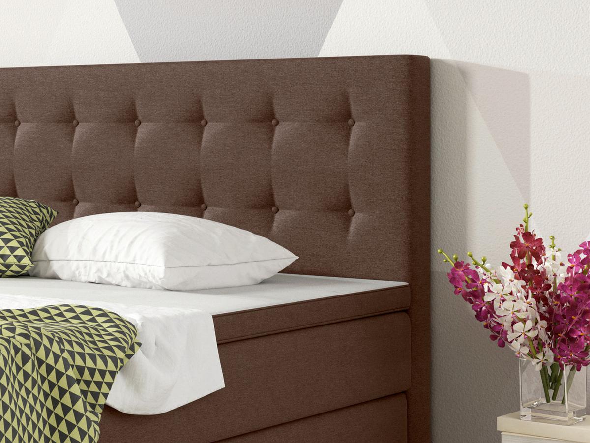 Boxspringbett Mit Topper 180x200 Köln - Silberfarben/Braun, KONVENTIONELL, Textil (180/115/210cm) - MID.YOU