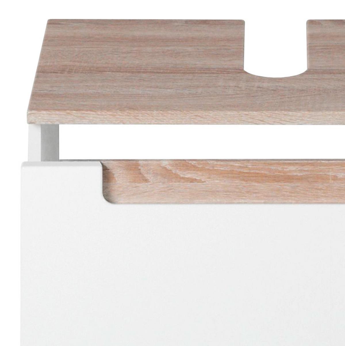 Waschbeckenunterschrank Siena B: 60 cm Sonoma Eiche/Weiß - Weiß/Sonoma Eiche, MODERN, Holzwerkstoff (60/40/35cm) - Held