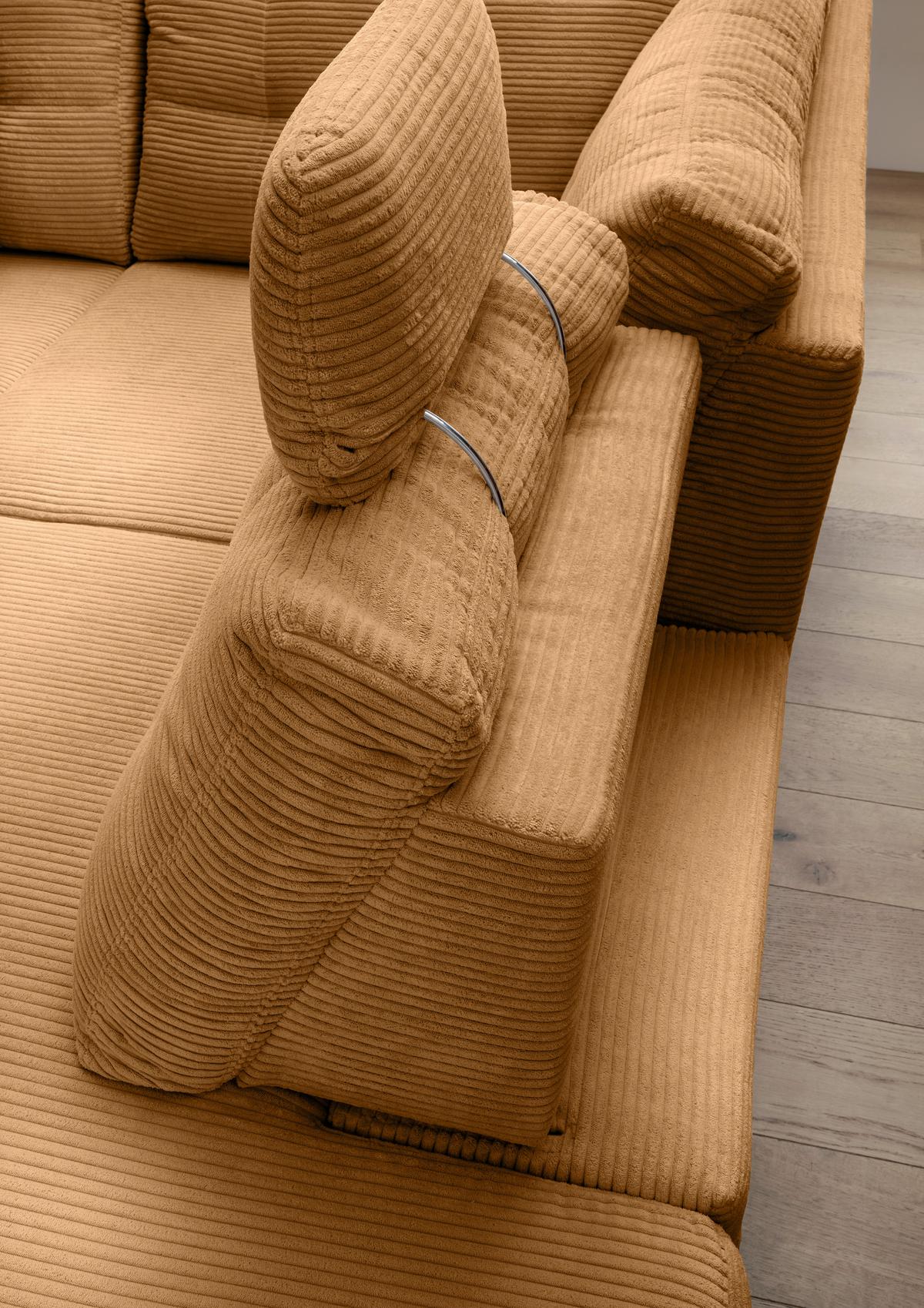 Ecksofa Brizzini Goldfarben S: 274x206 Cm - Goldfarben/Naturfarben, MODERN, Textil (274/206cm) - Livetastic