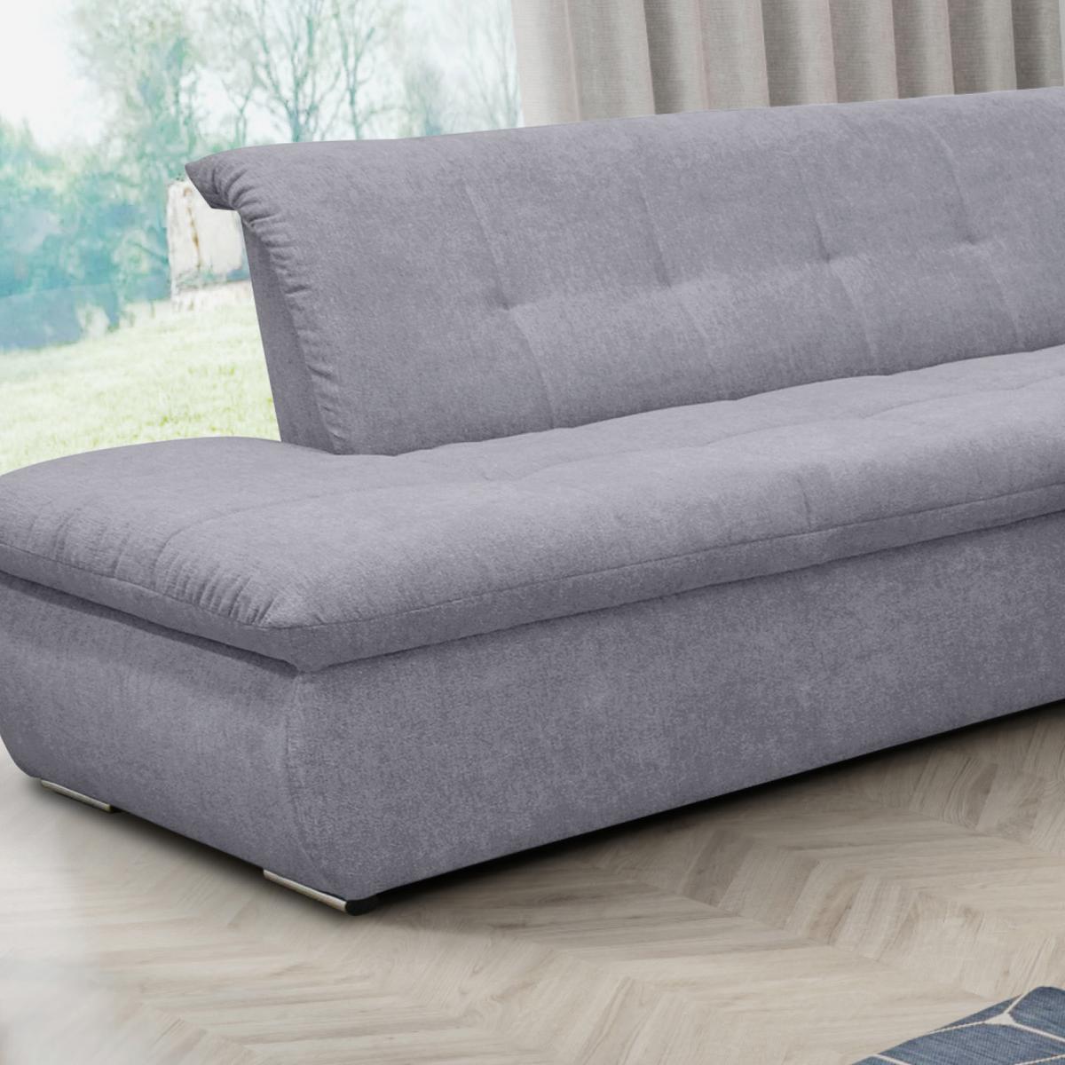 Wohnlandschaft Moric Grau Mikrofaser - Chromfarben/Grau, KONVENTIONELL, Textil (216/353/172cm) - MID.YOU