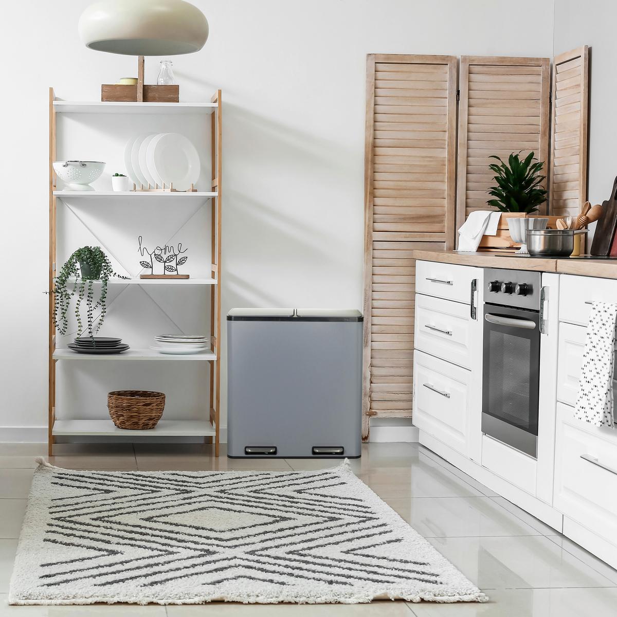 Abfallsammler Clean Xiii Schwarz B: 58,5 cm - Schwarz/Grau, MODERN, Kunststoff/Metall (58,5/62/32cm) - MID.YOU