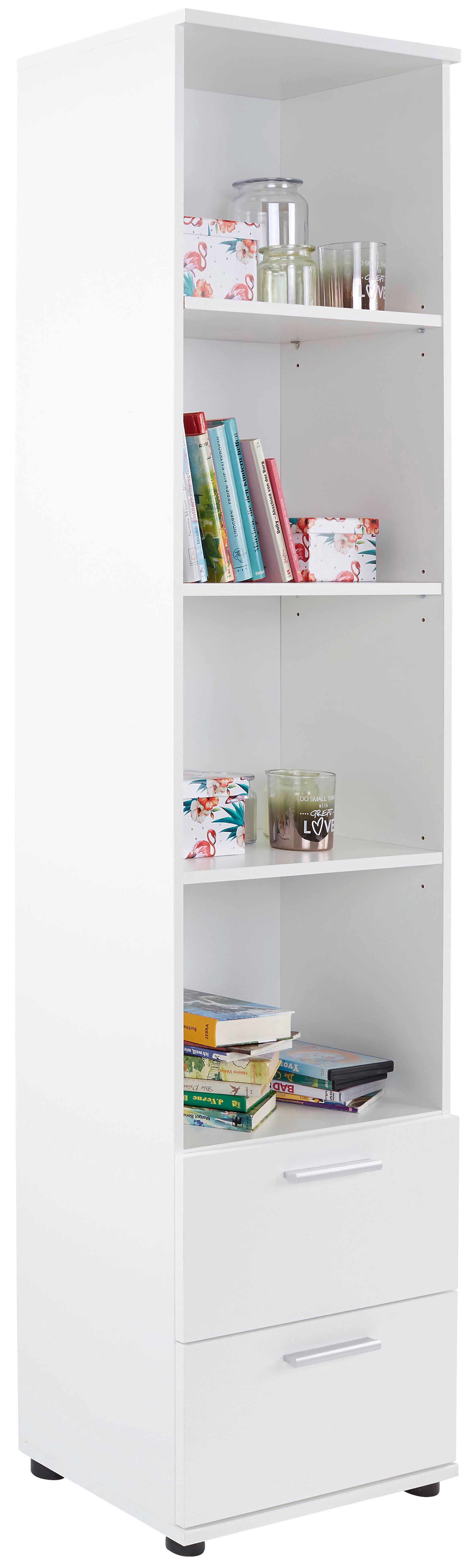 STOJACÍ REGÁL STAR - bílá/barvy stříbra, Konvenční, kompozitní dřevo/plast (48/191/33,2cm)