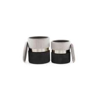 SADA TABURETŮ RON - šedá/černá, Basics, kov/textil