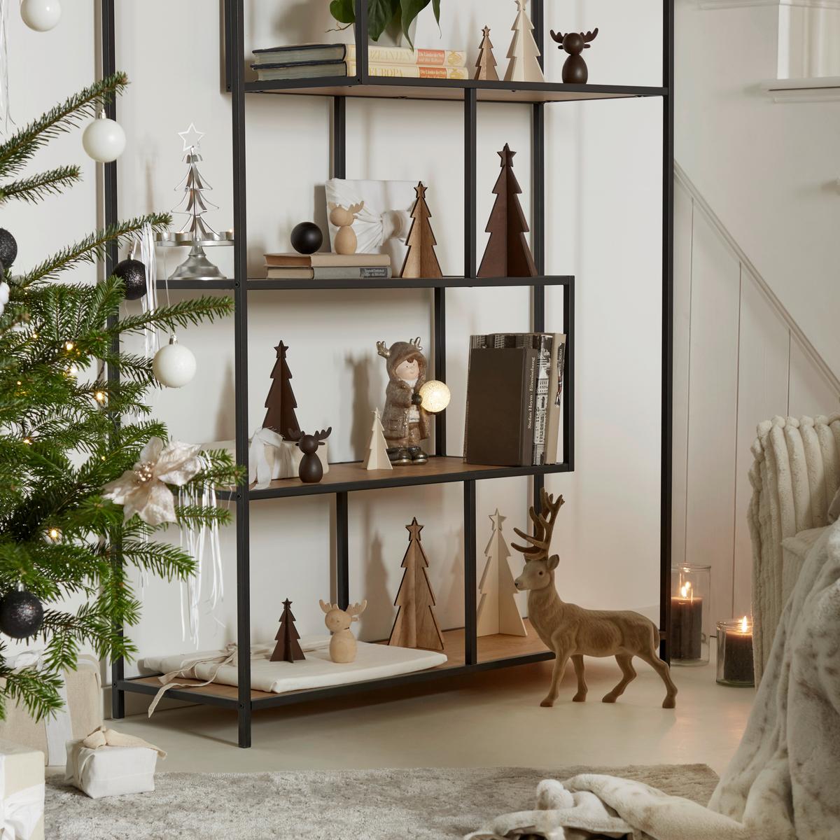 Dekobaum Karl - Beige/Braun, KONVENTIONELL, Holzwerkstoff (25cm)