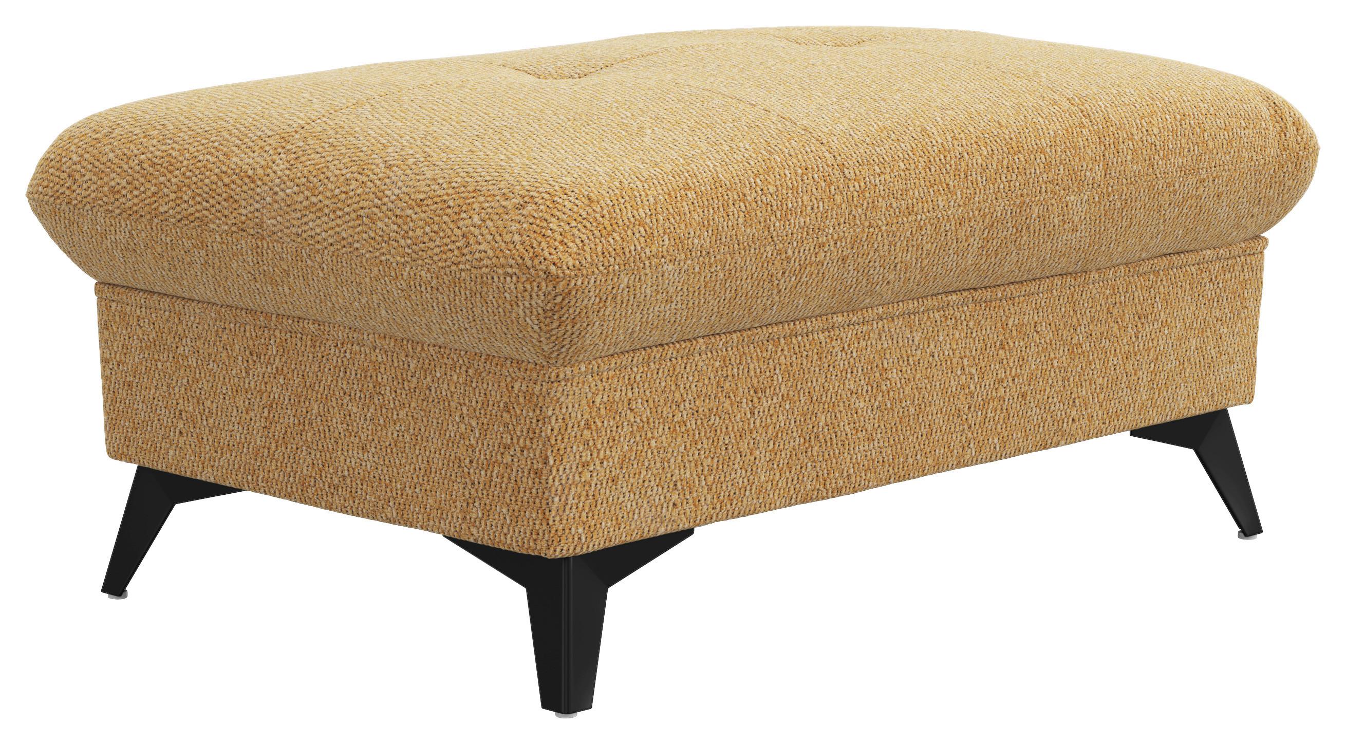 Hocker Hudson Chenille orange, B: 102cm - Schwarz/Orange, KONVENTIONELL, Textil (102/45/65cm) - Sembella