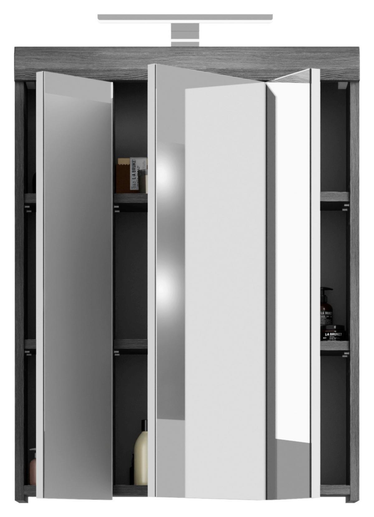Badezimmer Scout - Weiß Hochglanz, MODERN, Holzwerkstoff (134cm) - MID.YOU