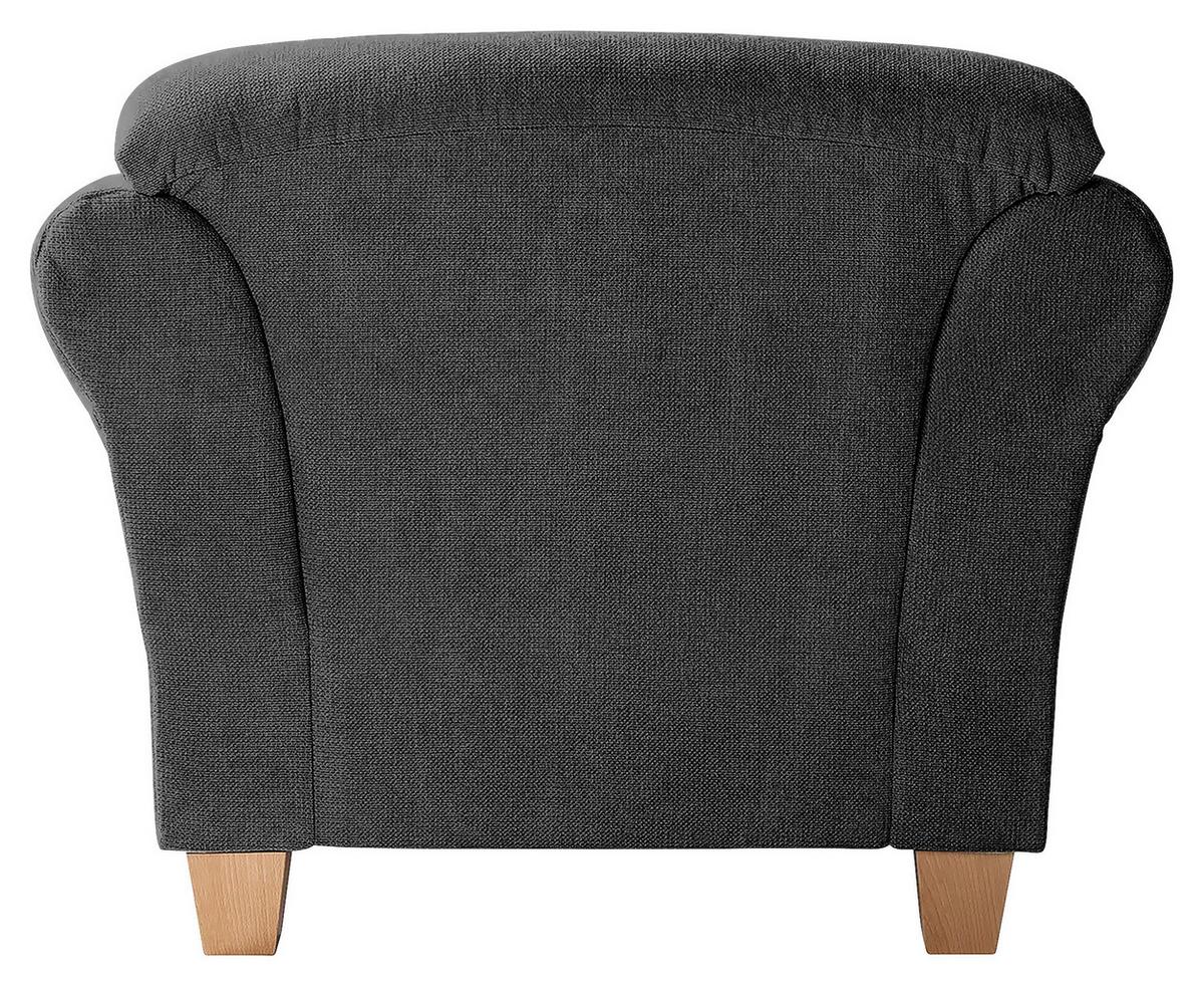Sessel Gotland schwarz Rücken echt, 101x84x89 cm - Schwarz/Naturfarben, KONVENTIONELL, Textil (101/84/89cm) - Sit & More