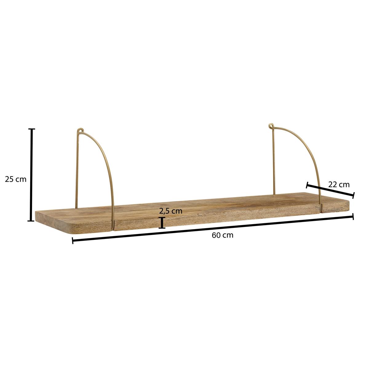 Wandregal Wl6.595 B: 60 Cm Akaziefarben - Braun, Basics, Holz (60/25/22cm) - MID.YOU