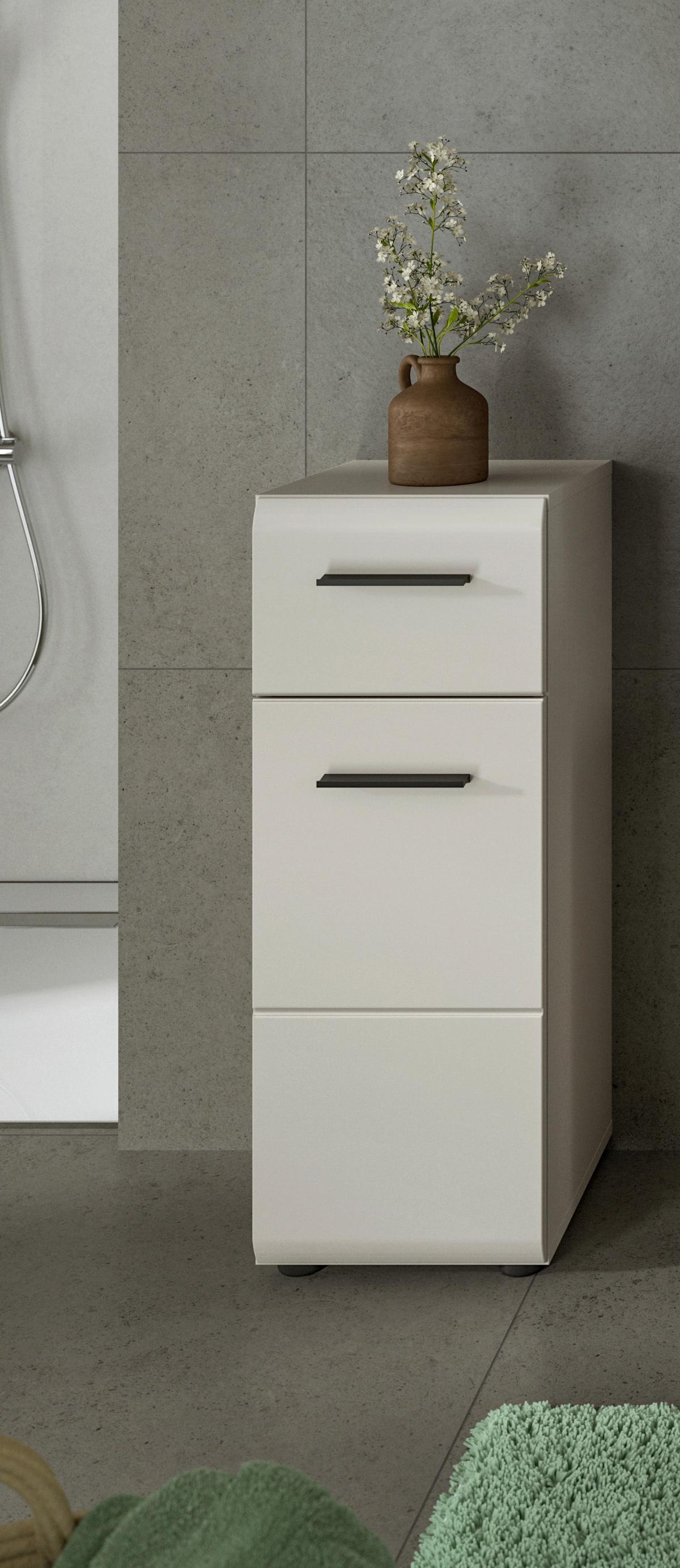 MIDISCHRANK Ice Kaschmir B: 30cm - Kaschmir/Schwarz, Trend, Holzwerkstoff (30/80/30cm) - MID.YOU