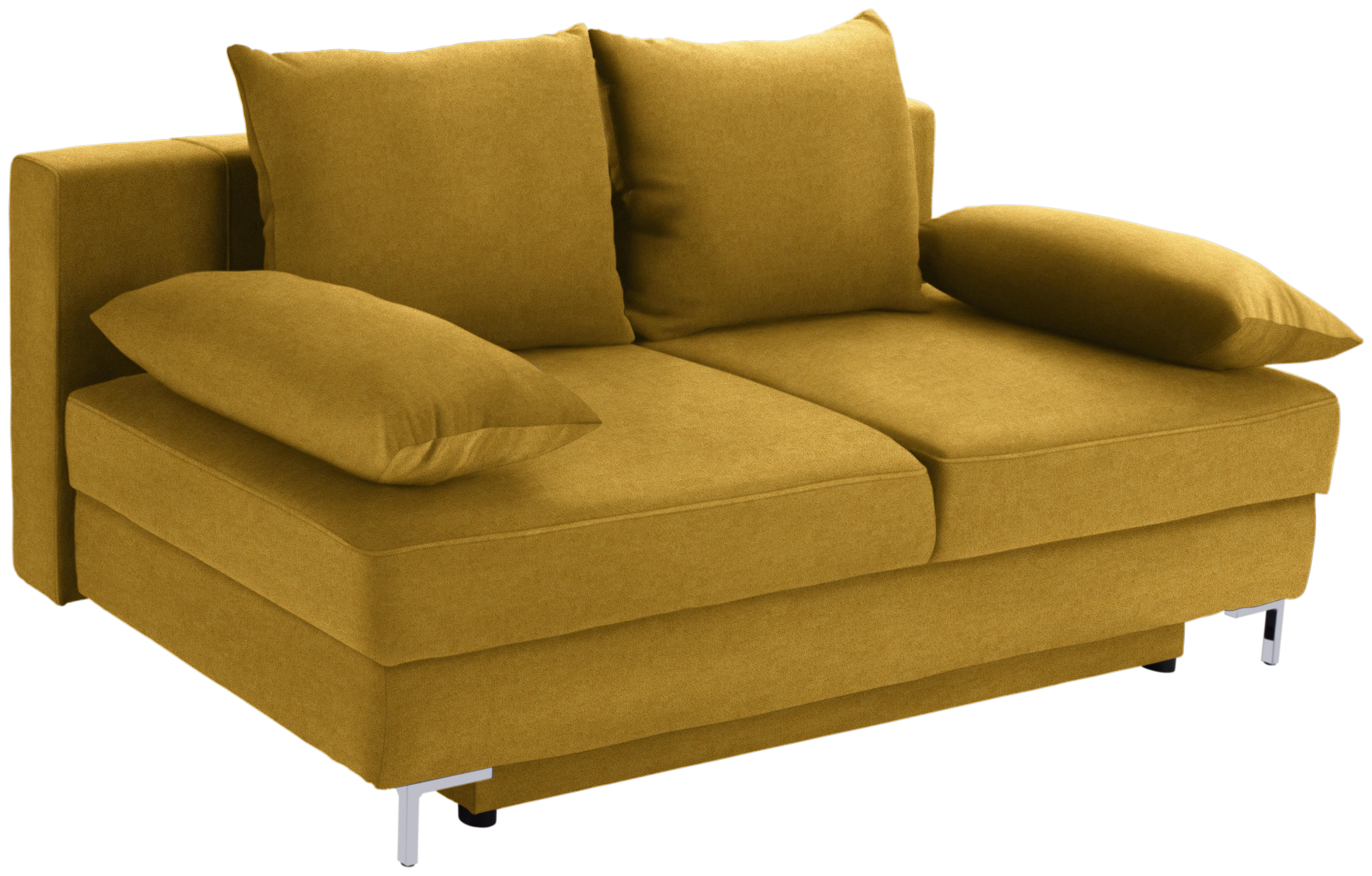 Schlafsofa Mix It B: 200 cm - Chromfarben/Gelb, MODERN, Textil (200/92/96cm) - Luca Bessoni