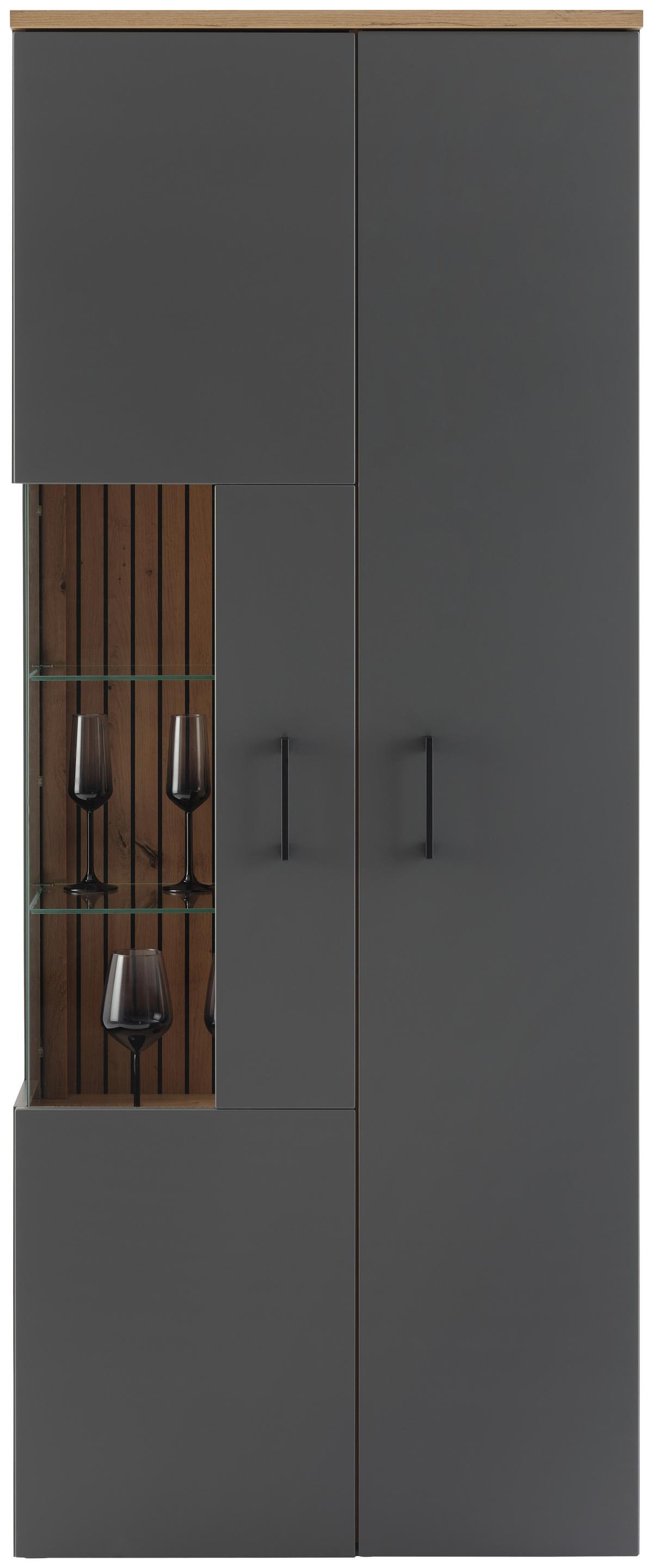 Vitrin Amare Amrv 03 - Modern, faalapú anyag/Üveg (76,3/192/35cm)