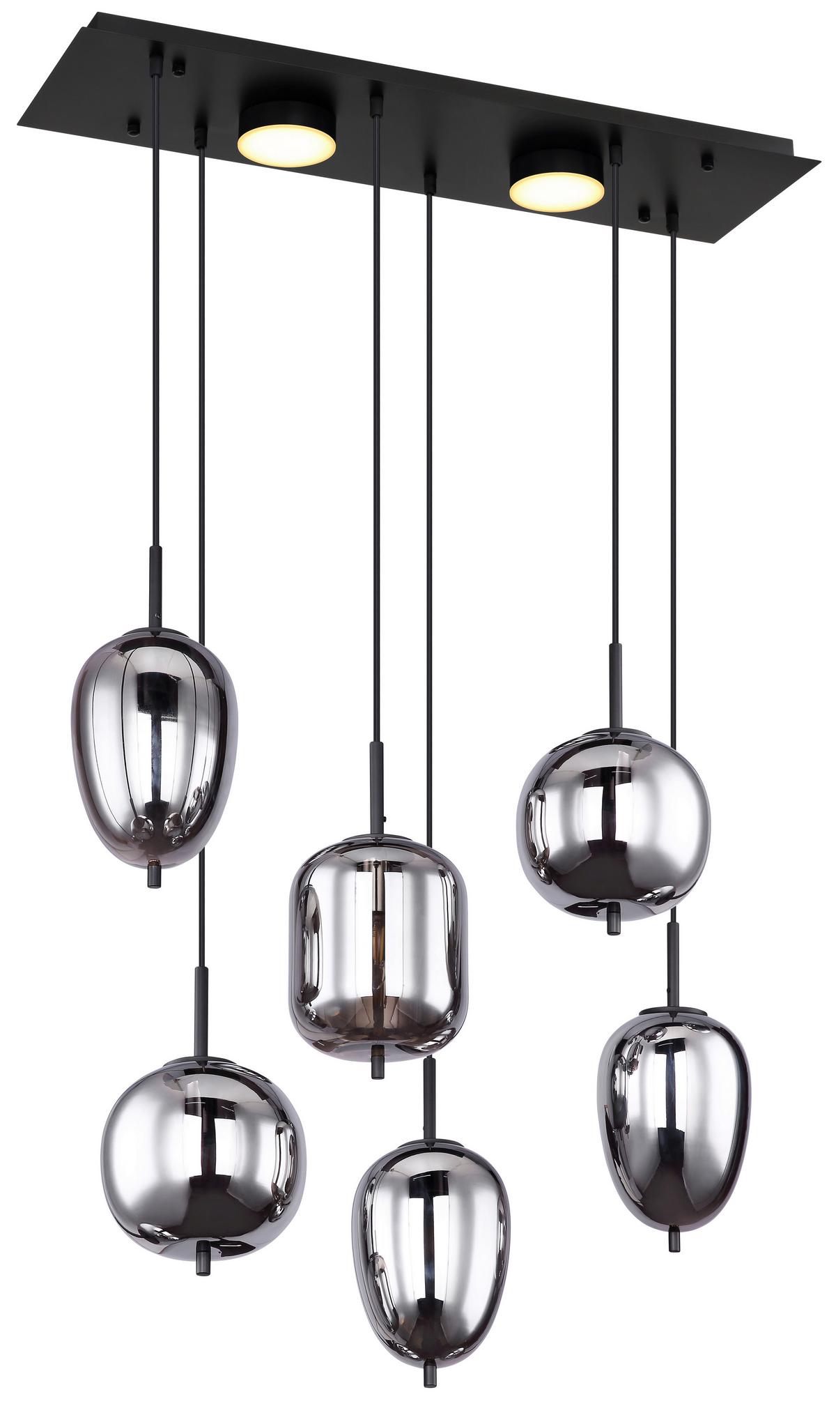 Led-hängeleuchte 3000k, 21w - Opal/Schwarz, Design, Glas/Kunststoff (80/34/120cm) - Globo