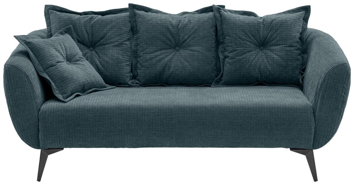 2,5-Sitzer Baggio Blau B: 196 cm - Blau/Schwarz, MODERN, Textil (196/94/103cm) - Livetastic