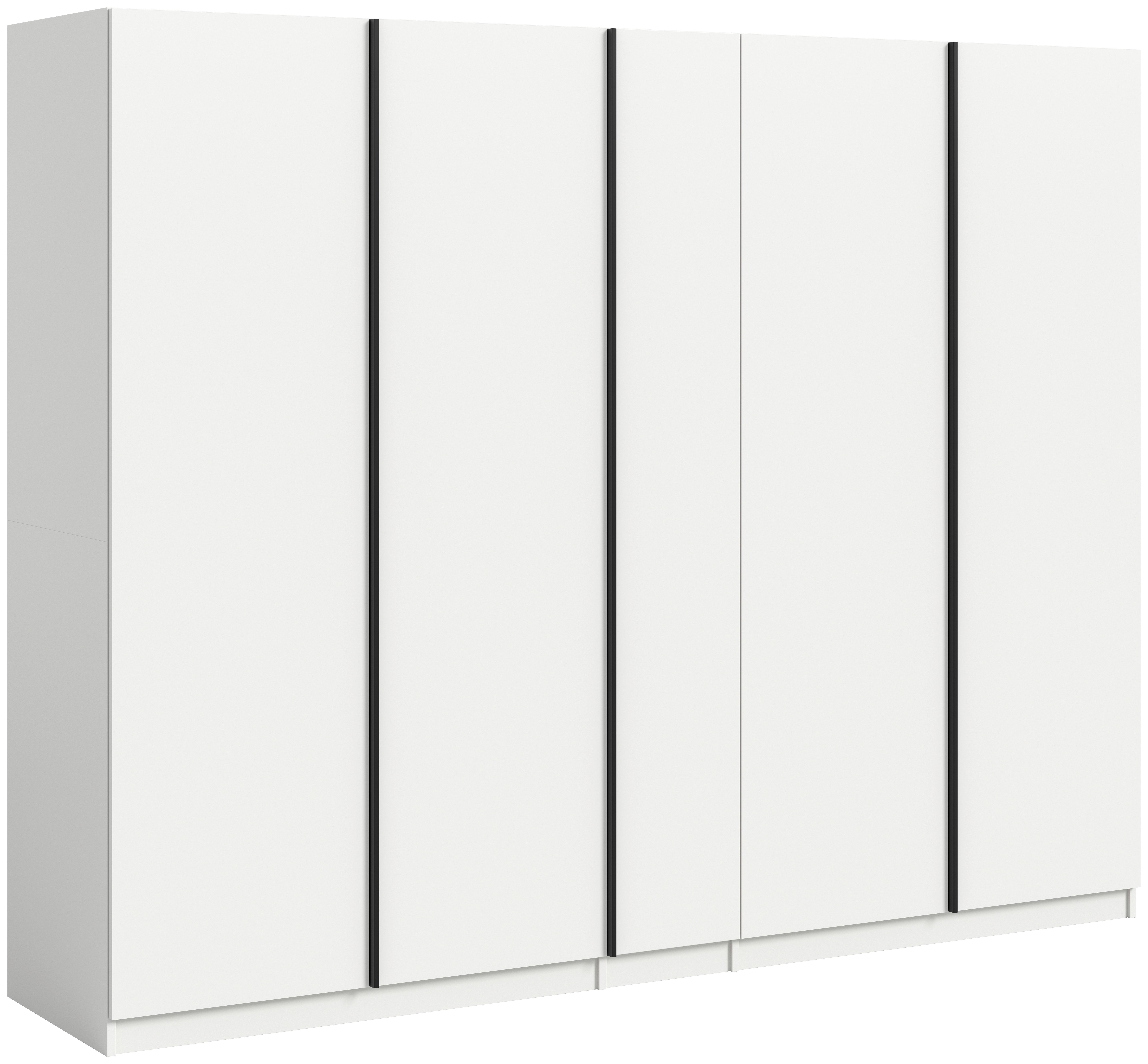 Drehtürenschrank Oakland, Weiß B: 230 cm - Weiß, MODERN, Holzwerkstoff (230/183/53cm) - MID.YOU