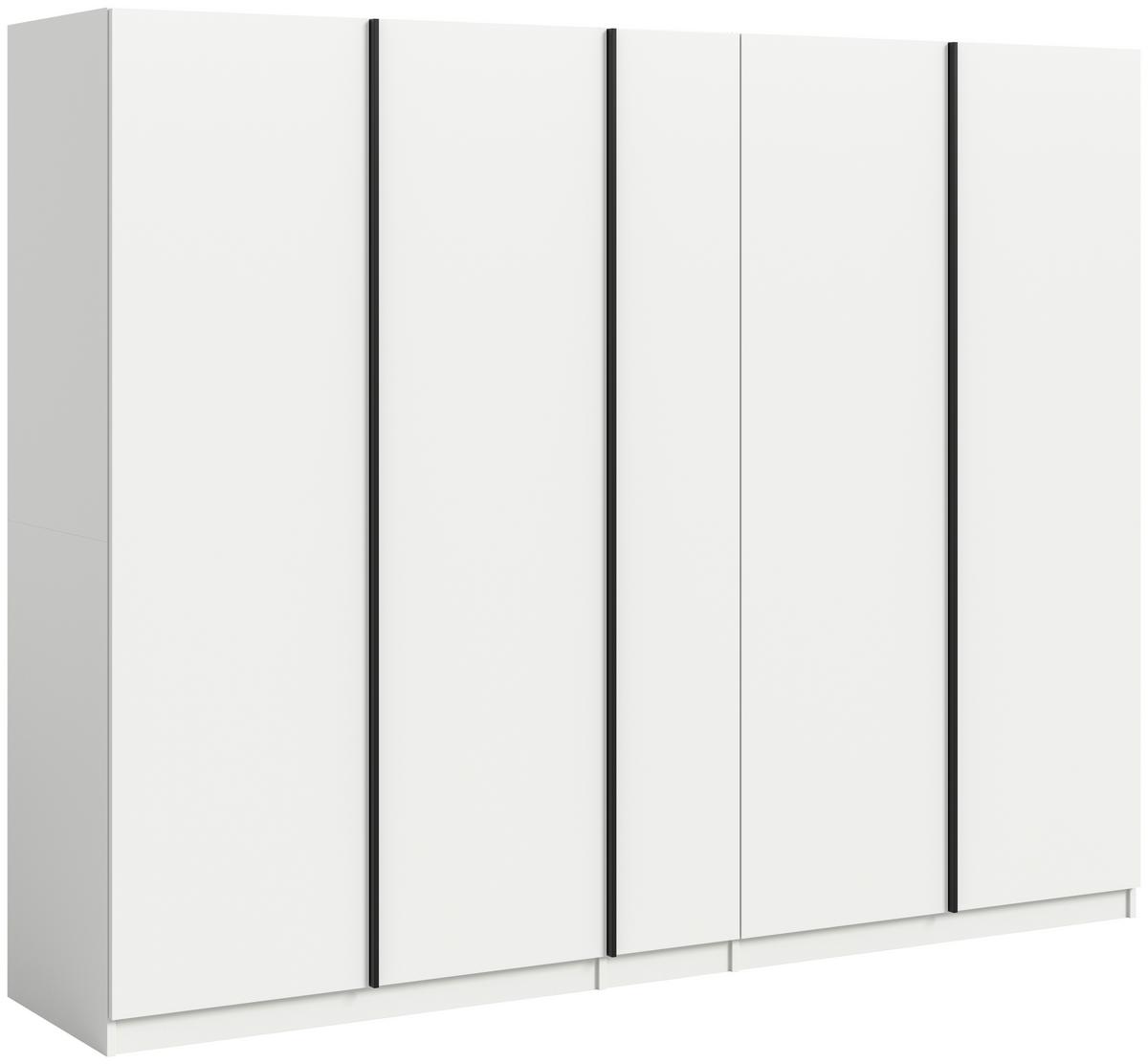 Drehtürenschrank Oakland, Weiß B: 230 cm - Weiß, MODERN, Holzwerkstoff (230/183/53cm) - MID.YOU