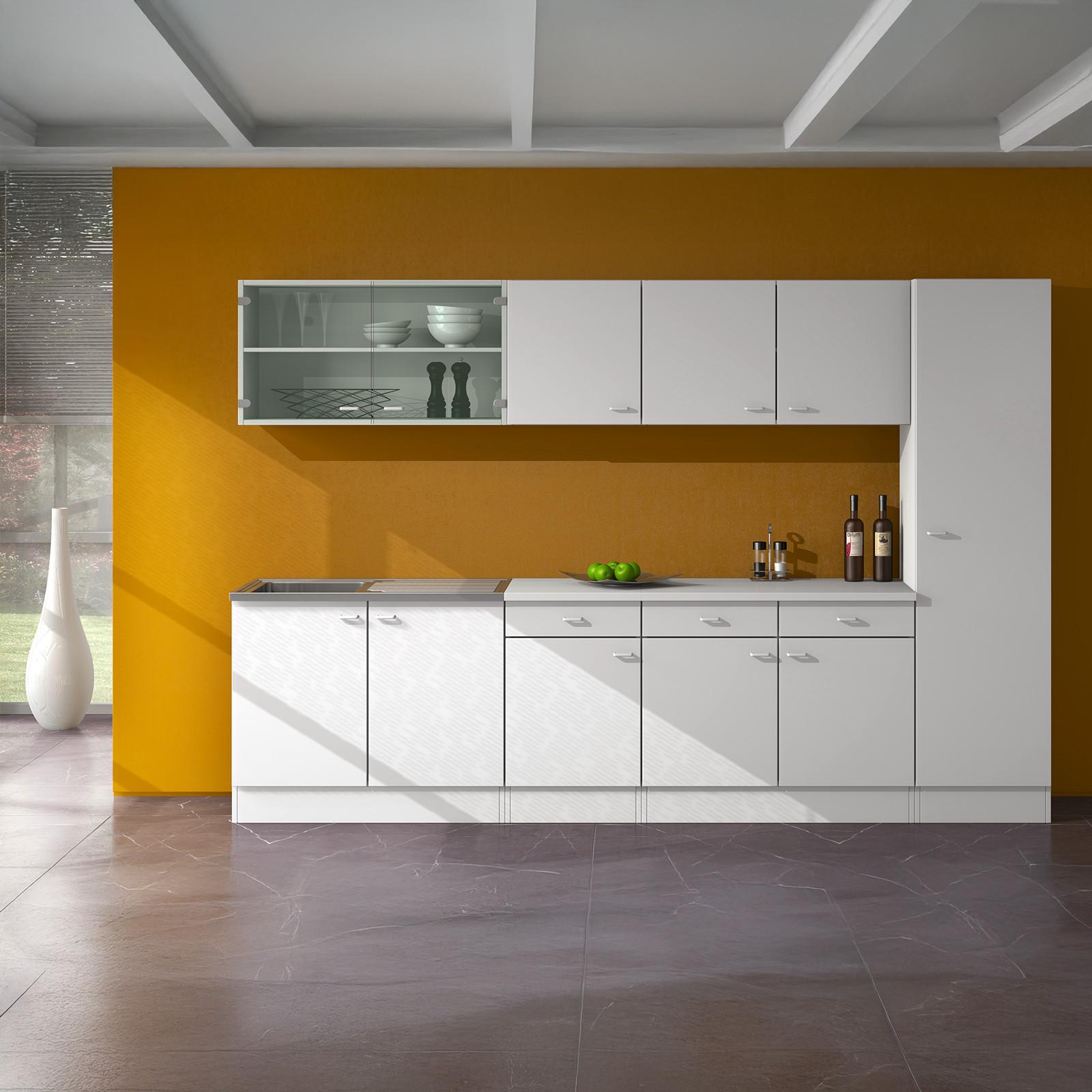 Küchenoberschrank Speed B: 100 Cm Weiß 2 Drehtüren - Weiß, KONVENTIONELL, Holzwerkstoff (100/54,8/32cm)