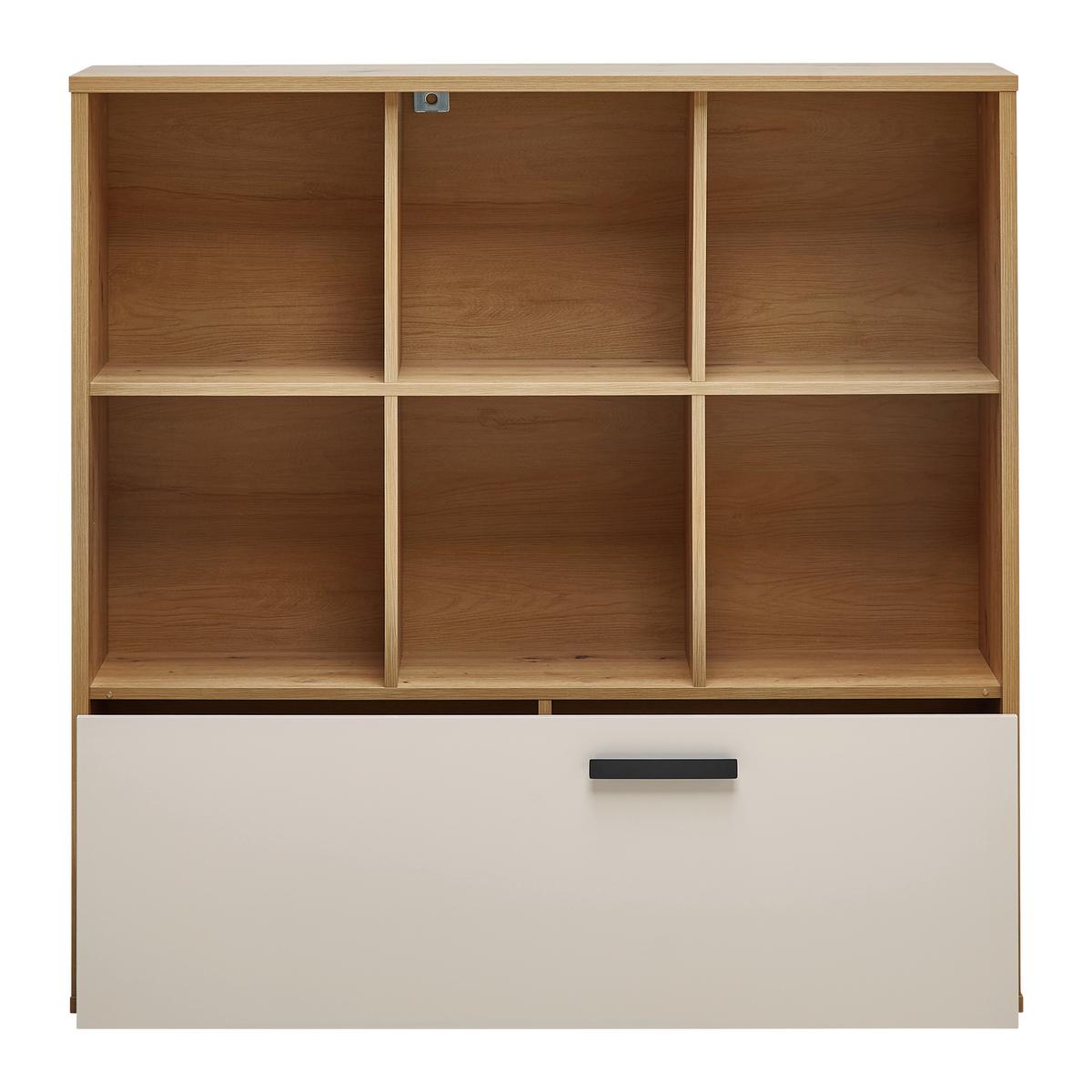 REGÁL CASA MIA - kašmírová/antracitová, Konventionell, kov/kompozitné drevo (120/121/36cm)