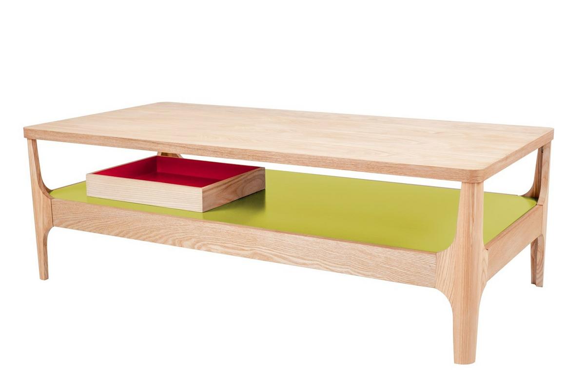 Beistelltisch Avery Grün/eschefarben L:120cm - Eschefarben/Grün, Design, Holz/Holzwerkstoff (120/40/60cm) - Kayoom