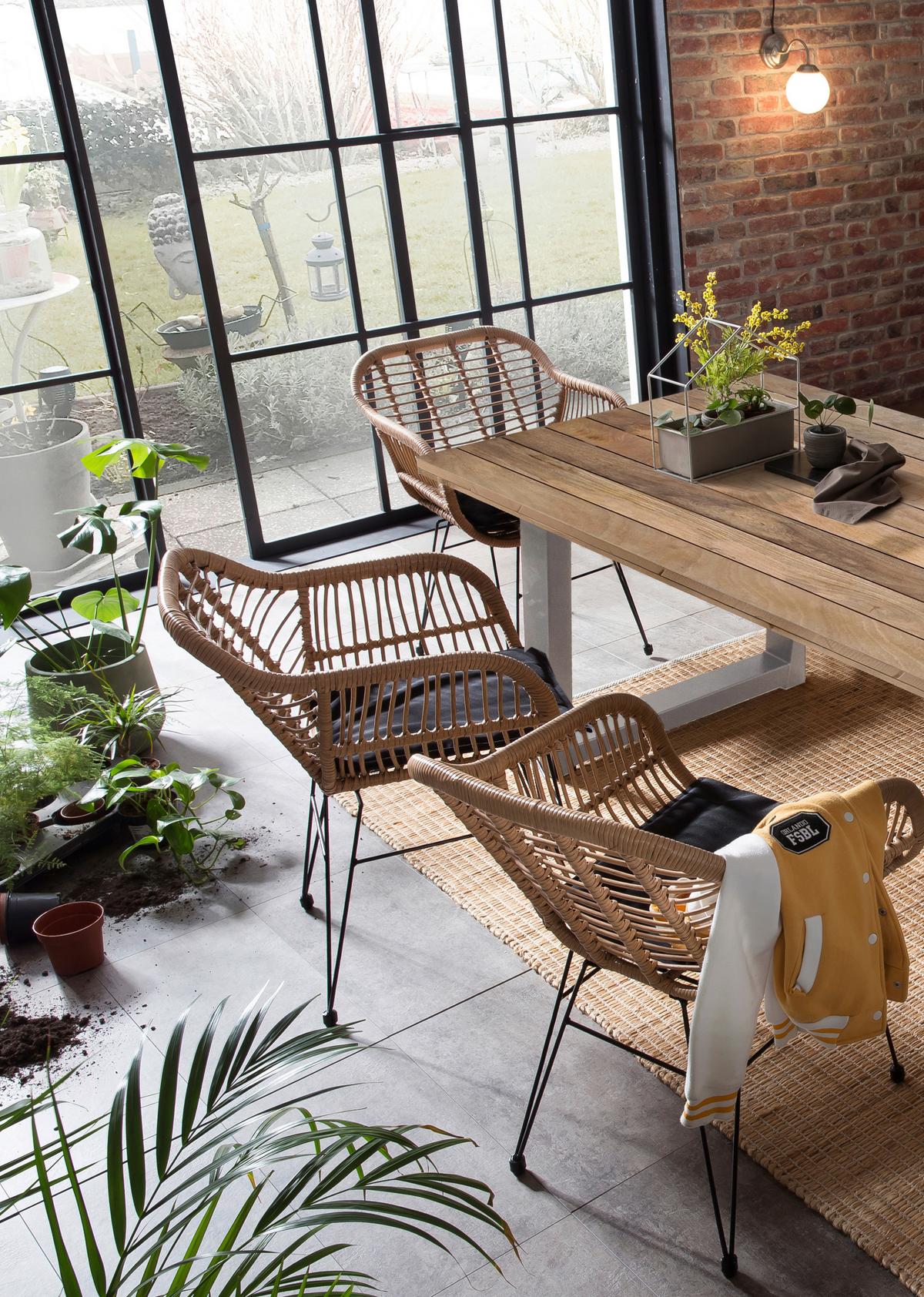 Esstisch Silber/naturfarben L: 220cm - Silberfarben/Naturfarben, Design, Holz/Metall (220/100/77cm) - Livetastic