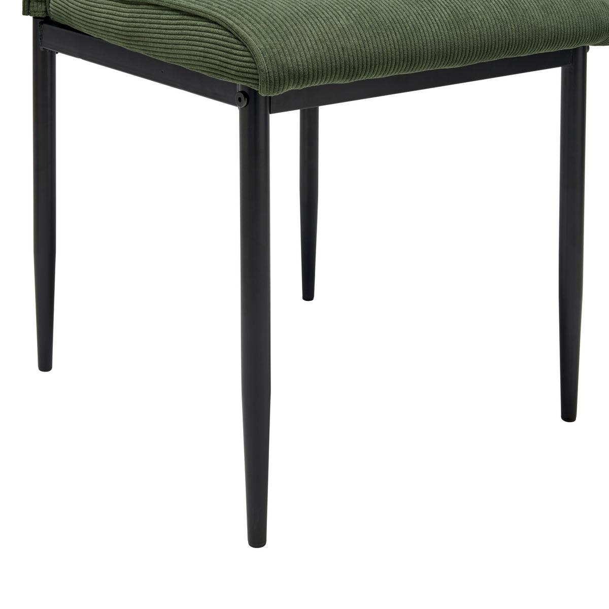 Stuhl Ratford - Schwarz/Grün, LIFESTYLE, Textil/Metall (44/96/58cm) - Livetastic