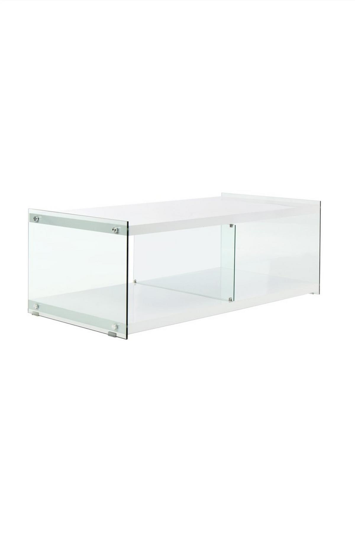 Beistelltisch Elementary Weiß L: 120 Cm - Weiß, Design, Glas/Holz (120/45/60cm) - Kayoom