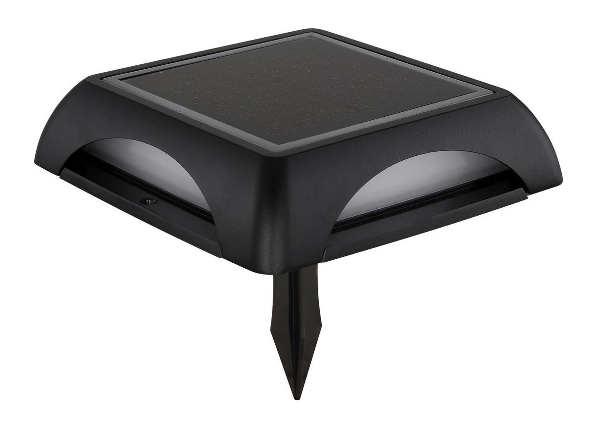 Solarleuchte 3000k, 10-60lm - Opal/Schwarz, Design, Kunststoff/Metall (14/14/3,6cm) - Globo