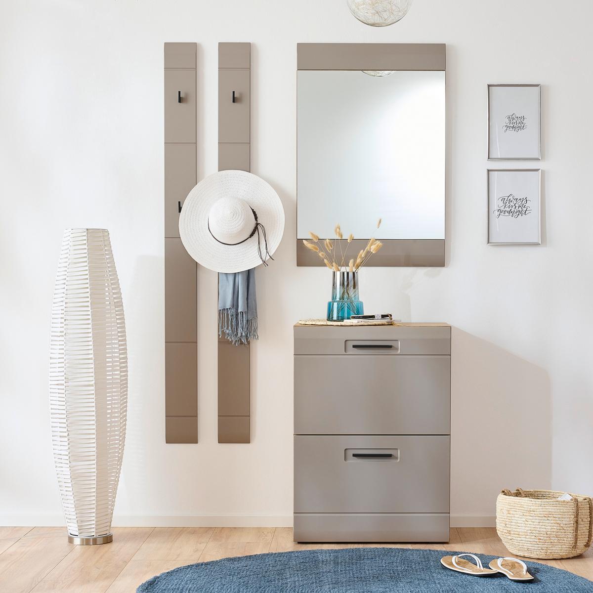 Garderobenspiegel Auris BxH: 60x90 cm Teilverrahmt Grau - Grau, MODERN (60/90/2cm) - Luca Bessoni