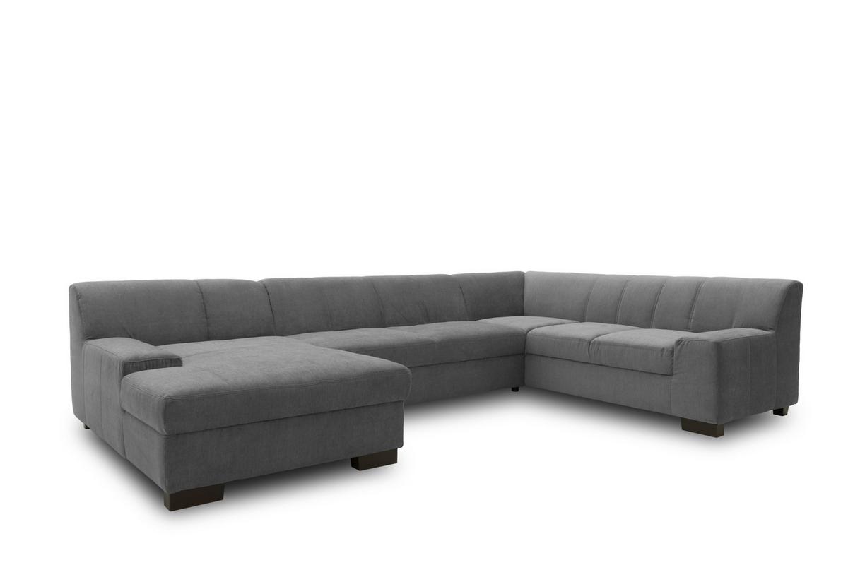 Wohnlandschaft Norma Anthrazit Webstoff - Wengefarben/Anthrazit, Design, Textil (153/328/212cm) - MID.YOU