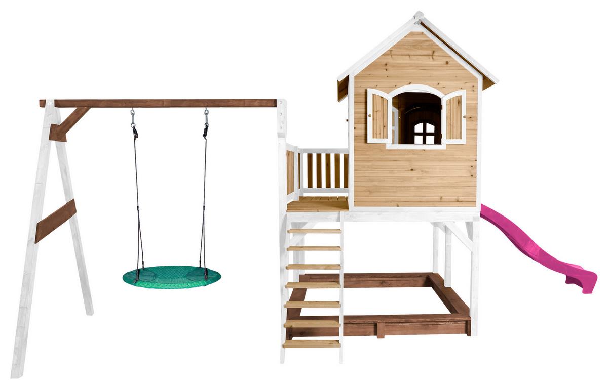 Spielturm A030.154.41 - Lila/Braun, KONVENTIONELL, Holz (613/291/277cm) - Ambia Garden