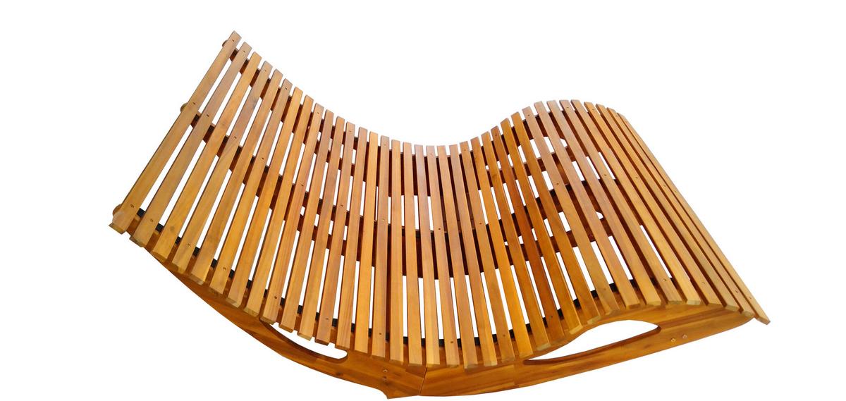 Schaukelliege für 2 Personen LxBxH: ca. 156x120x72 cm - Akaziefarben, Basics, Holz (156/120/72cm) - Prestige Home